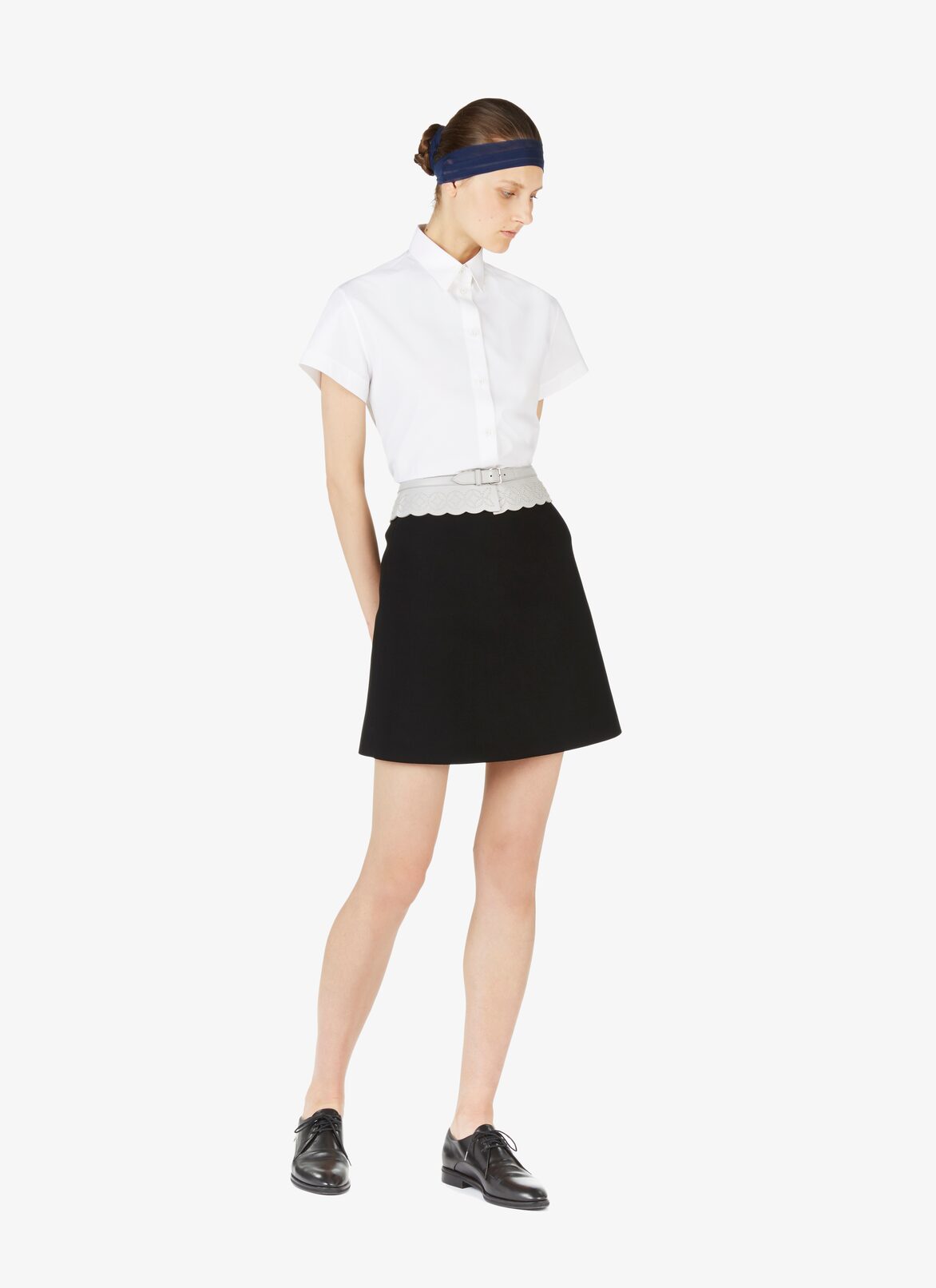 Short-Sleeved Japanese Poplin Shirt ALAÏA WHITE SHORT-SLEEVED JAPANESE POPLIN SHIRT